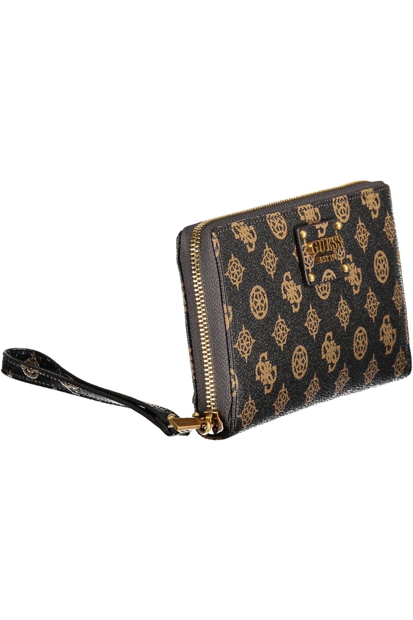 Brown Polyurethane Women Wallet