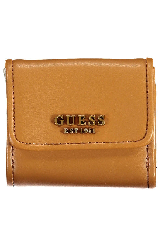 Brown Polyurethane Women Wallet