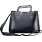 Blue Polyurethane Women Handbag