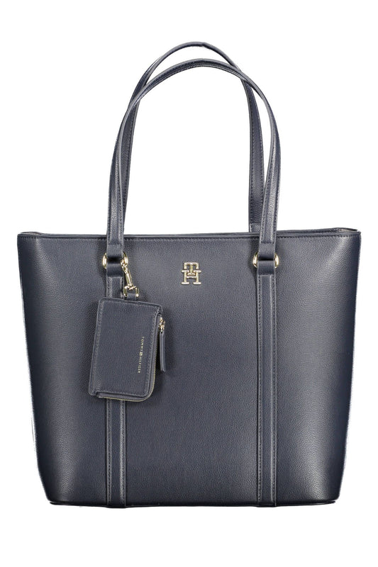 Blue Recycled Polyester Women Handbag