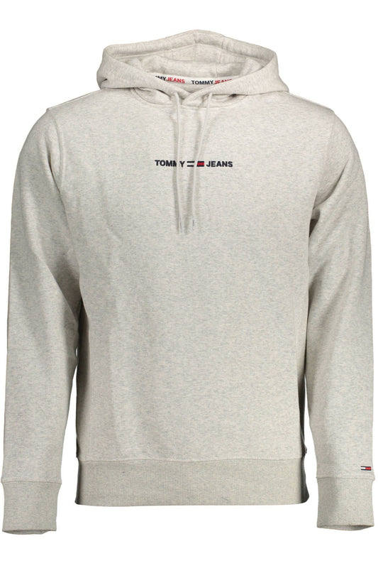 Gray Cotton Men Hooded Sweater