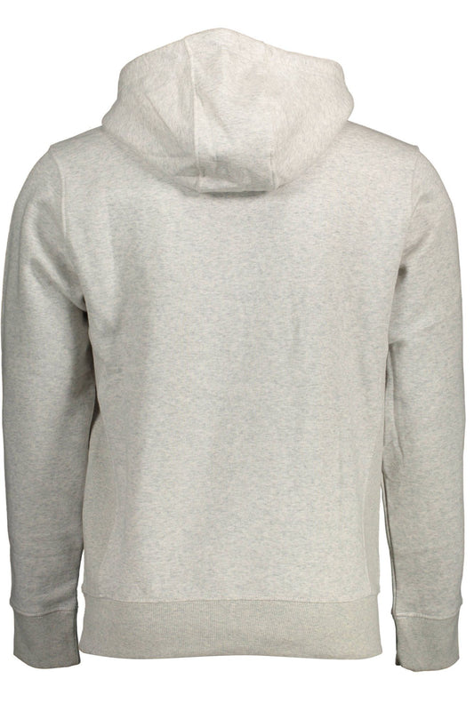 Gray Cotton Men Hooded Sweater