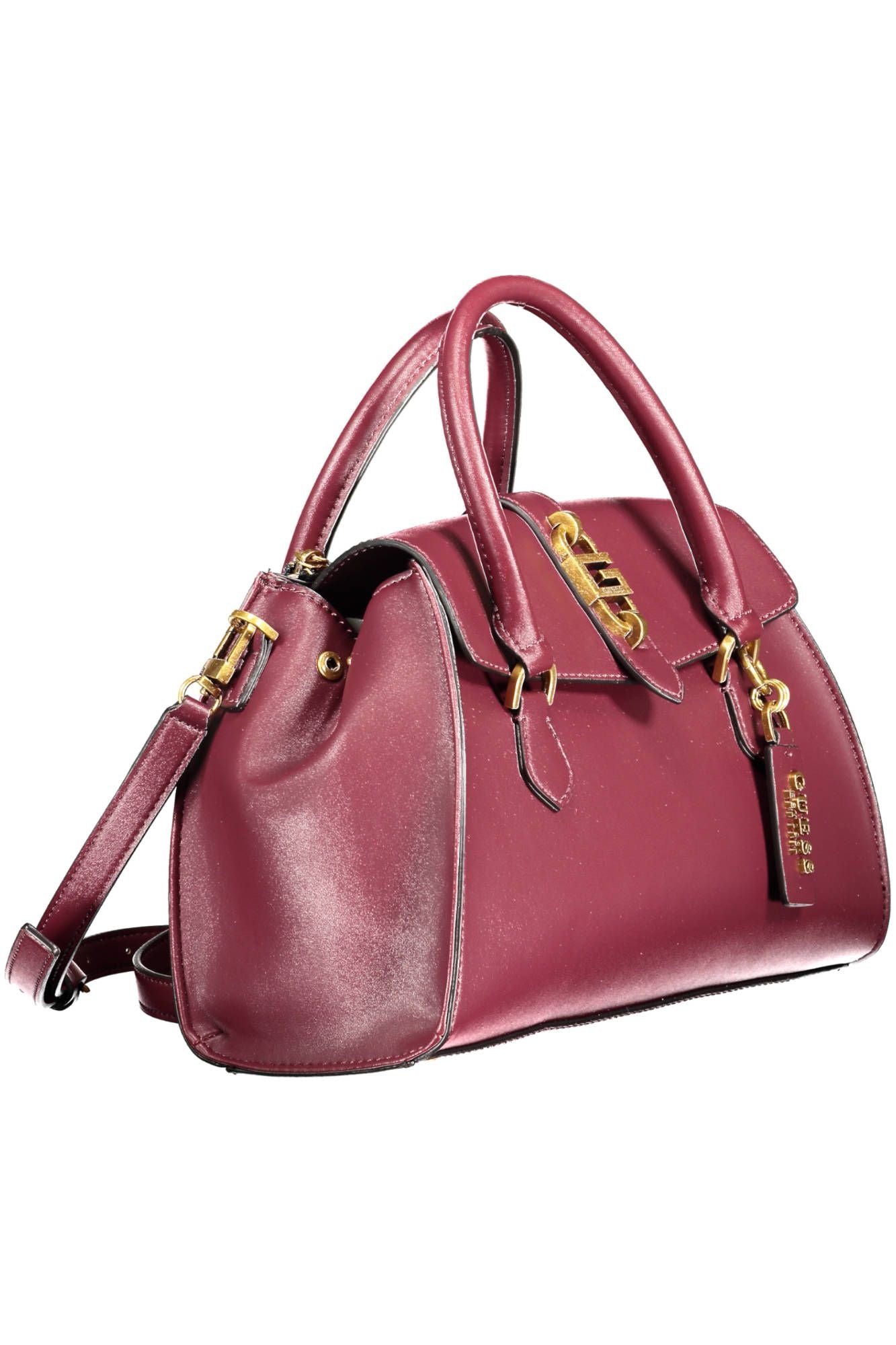 Purple Polyurethane Women Handbag