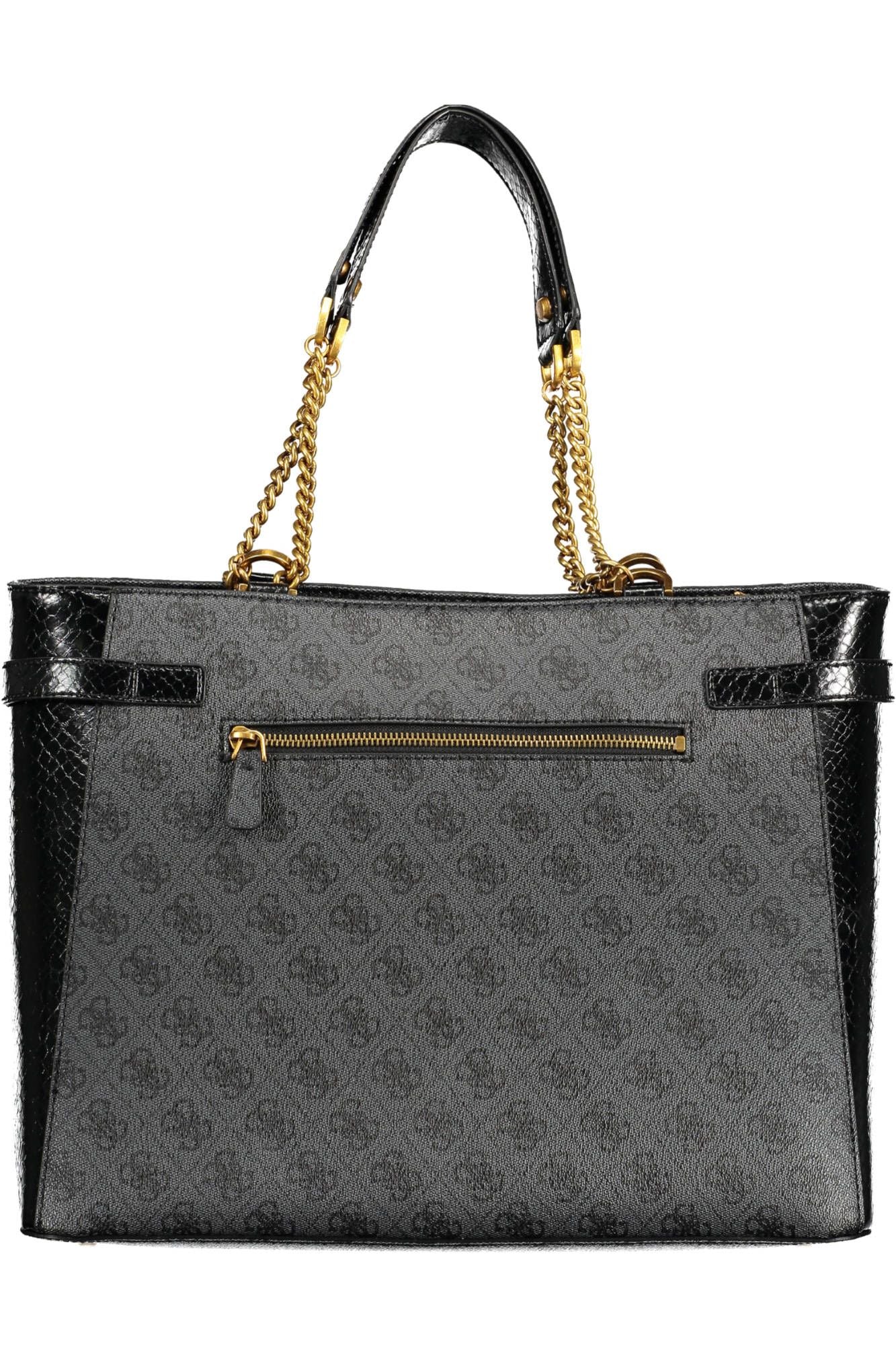 Black Polyurethane Women Handbag