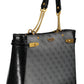 Black Polyurethane Women Handbag