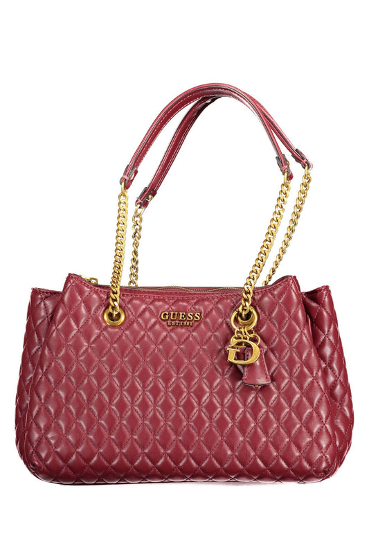 Purple Polyurethane Women Handbag