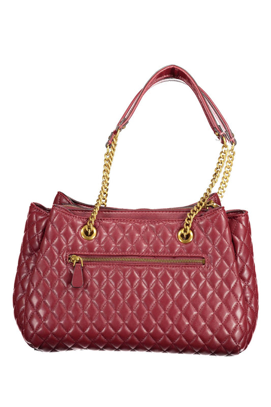 Purple Polyurethane Women Handbag