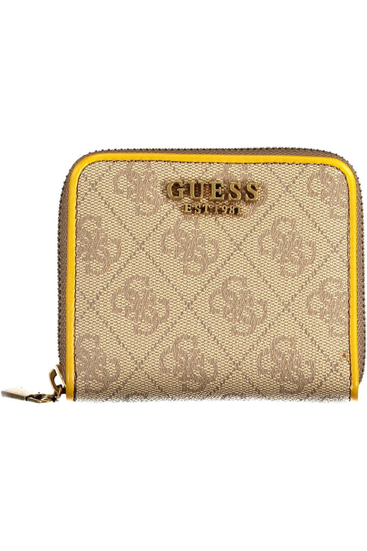 Yellow Polyurethane Women Wallet