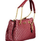 Purple Polyurethane Women Handbag