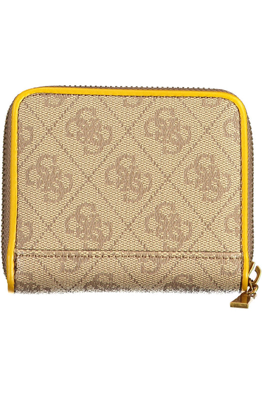 Yellow Polyurethane Women Wallet