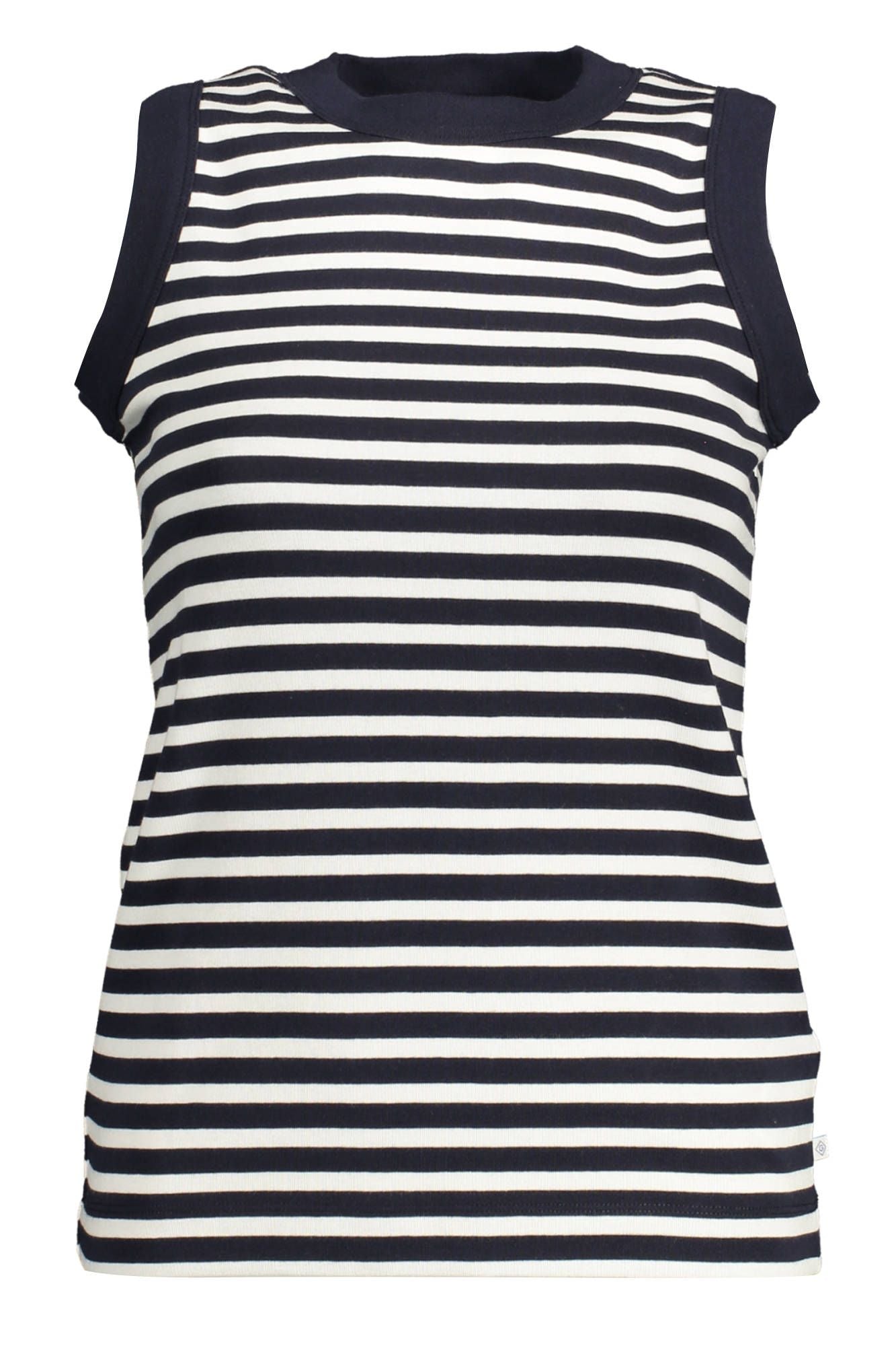 Blue Cotton Women Tank Top
