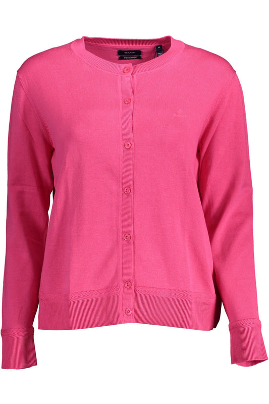 Pink Cotton Women Cardigan