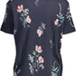Blue Cotton Women T-Shirt