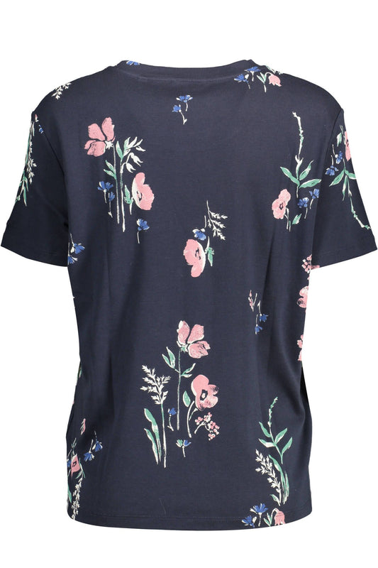 Blue Cotton Women T-Shirt