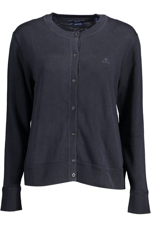 Blue Cotton Women Cardigan