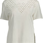 White Cotton Women T-Shirt