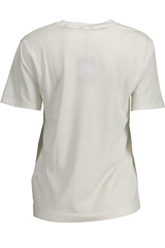 White Cotton Women T-Shirt