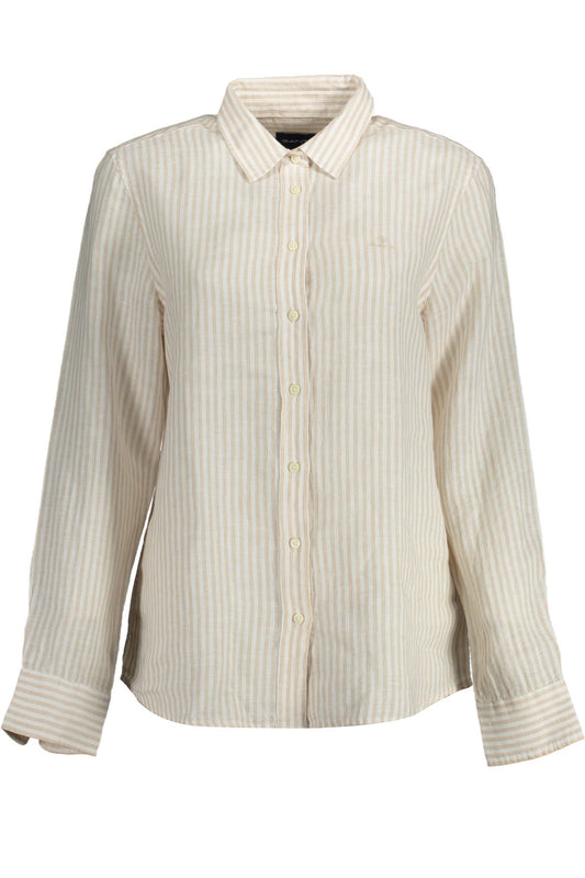Beige Linen Women Shirt