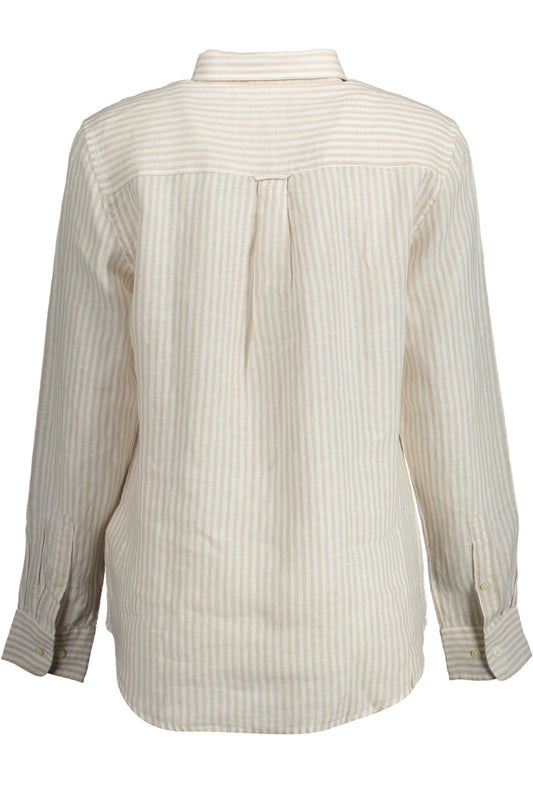 Beige Linen Women Shirt