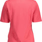 Pink Cotton Women Polo Shirt