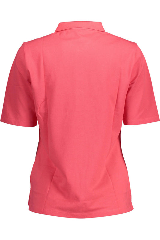 Pink Cotton Women Polo Shirt