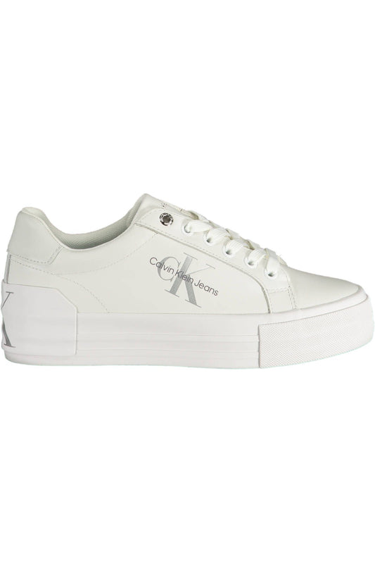 White Polyester Women Sneaker