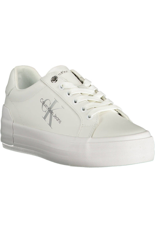 White Polyester Women Sneaker