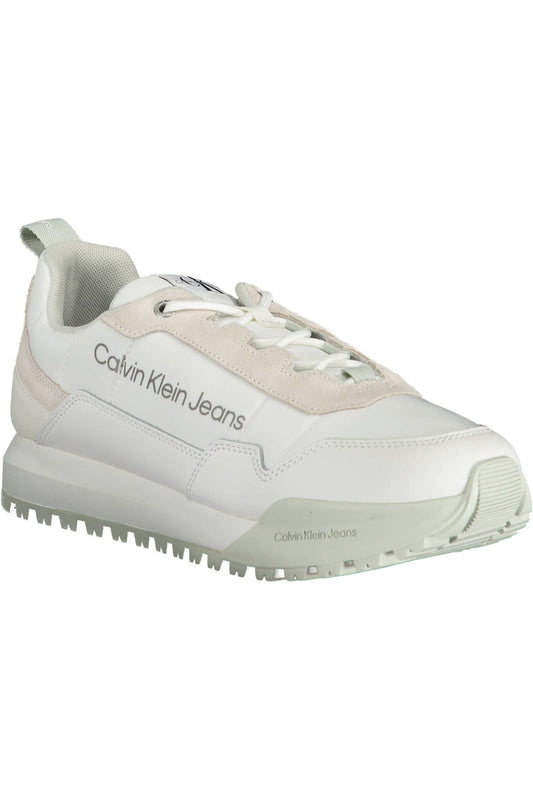 White Polyester Men Sneaker