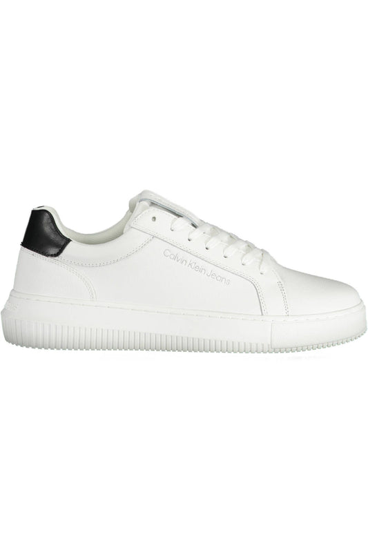 White Polyester Men Sneaker