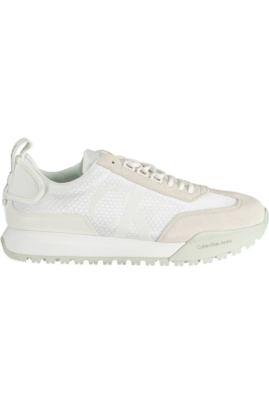 White Polyester Men Sneaker