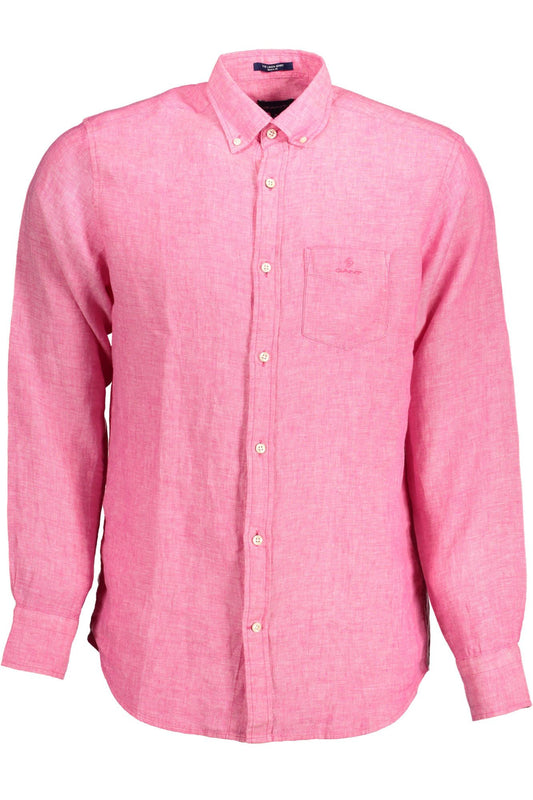 Pink Linen Men Shirt