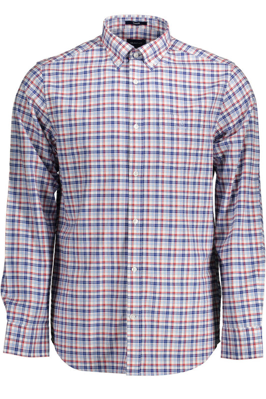 Blue Cotton Men Shirt
