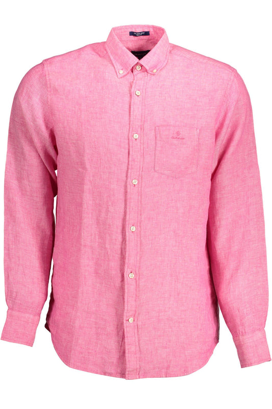 Pink Linen Men Shirt