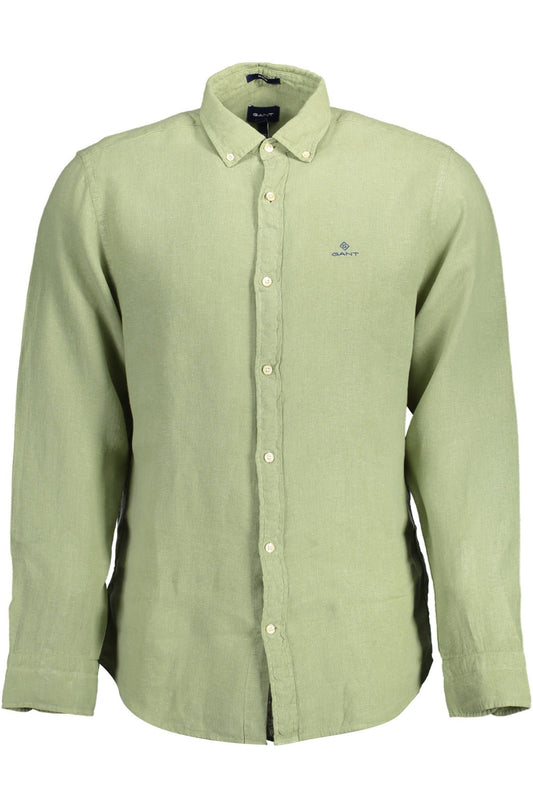 Green Linen Men Shirt