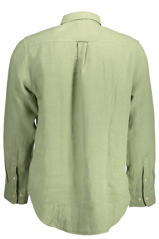 Green Linen Men Shirt