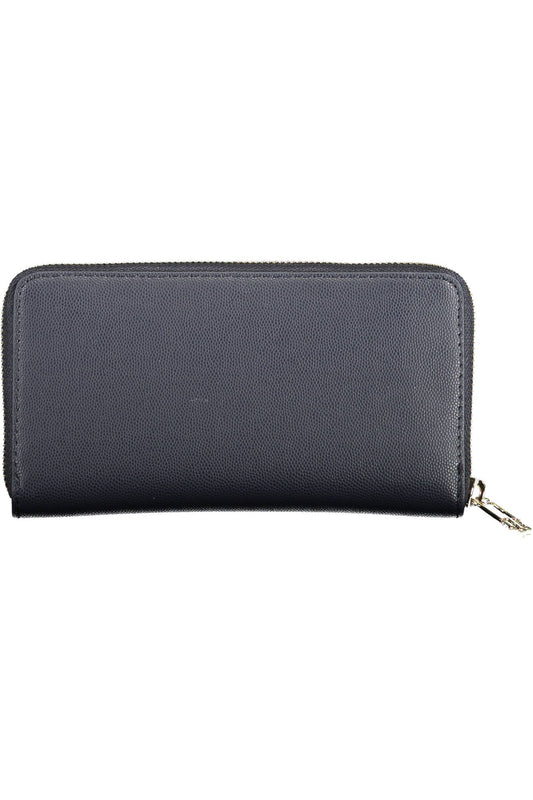 Blue Polyurethane Women Wallet