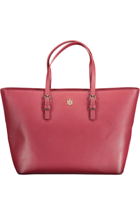 Red Polyurethane Women Handbag