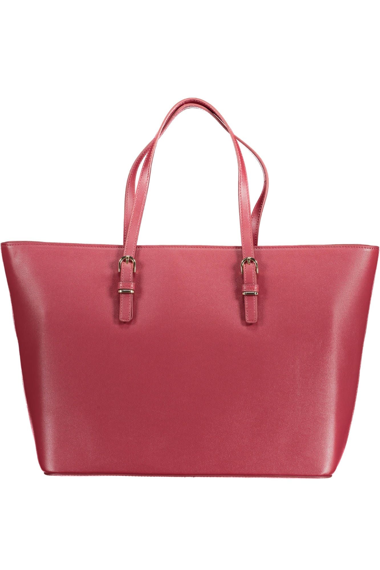 Red Polyurethane Women Handbag