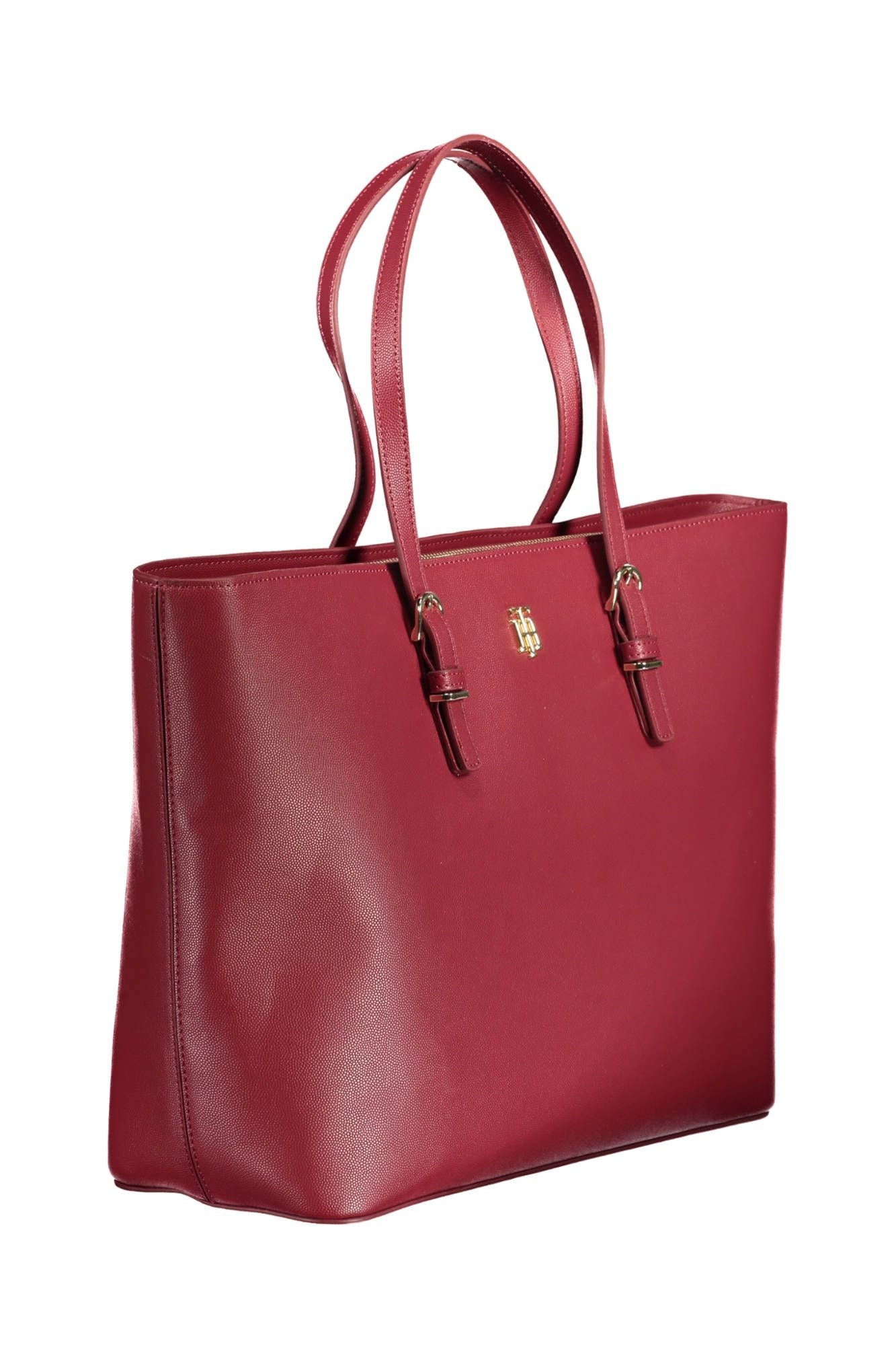 Red Polyurethane Women Handbag