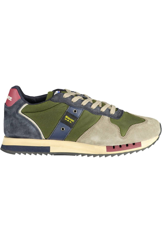 Green Polyester Men Sneaker