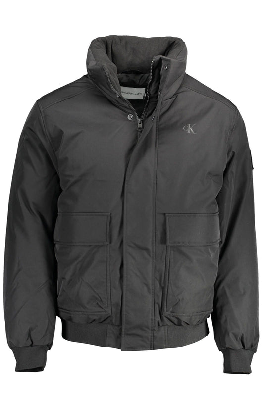 Black Recycled Polyester Men Jacket