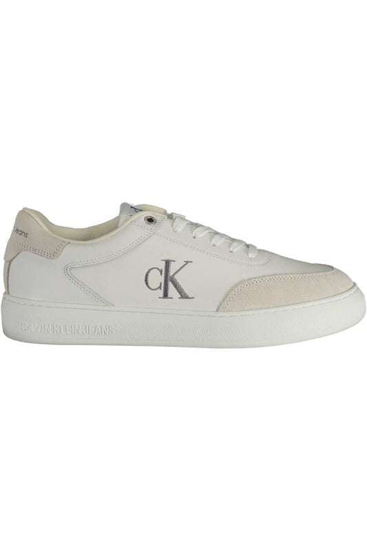 White Polyester Men Sneaker