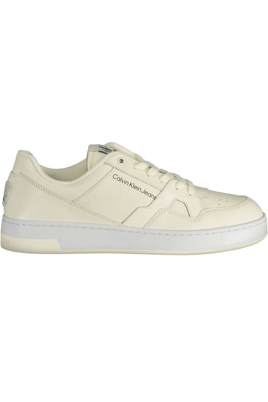 White Polyester Men Sneaker