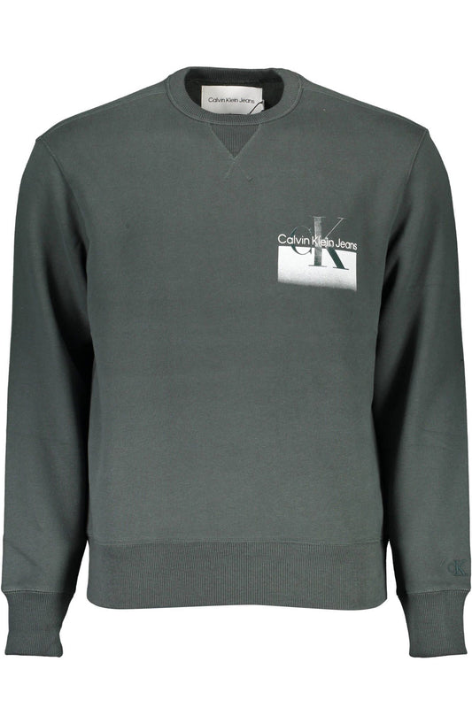 Green Cotton Men Sweater