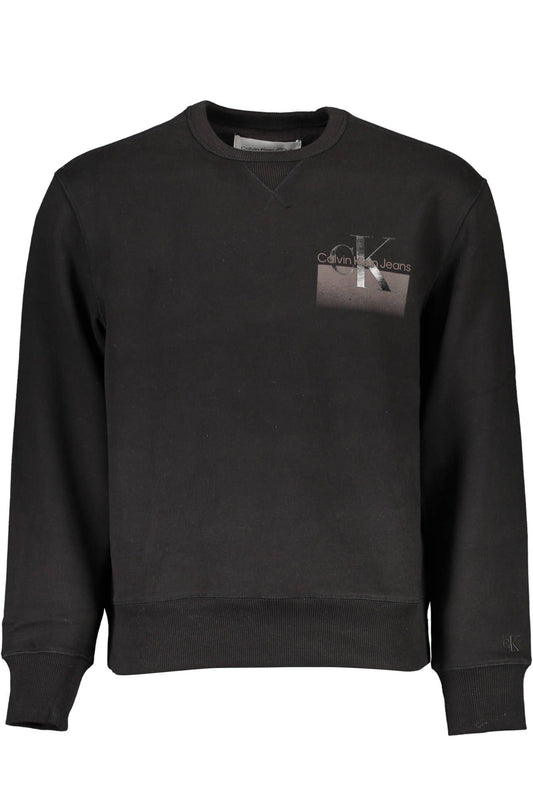 Black Cotton Men Sweater