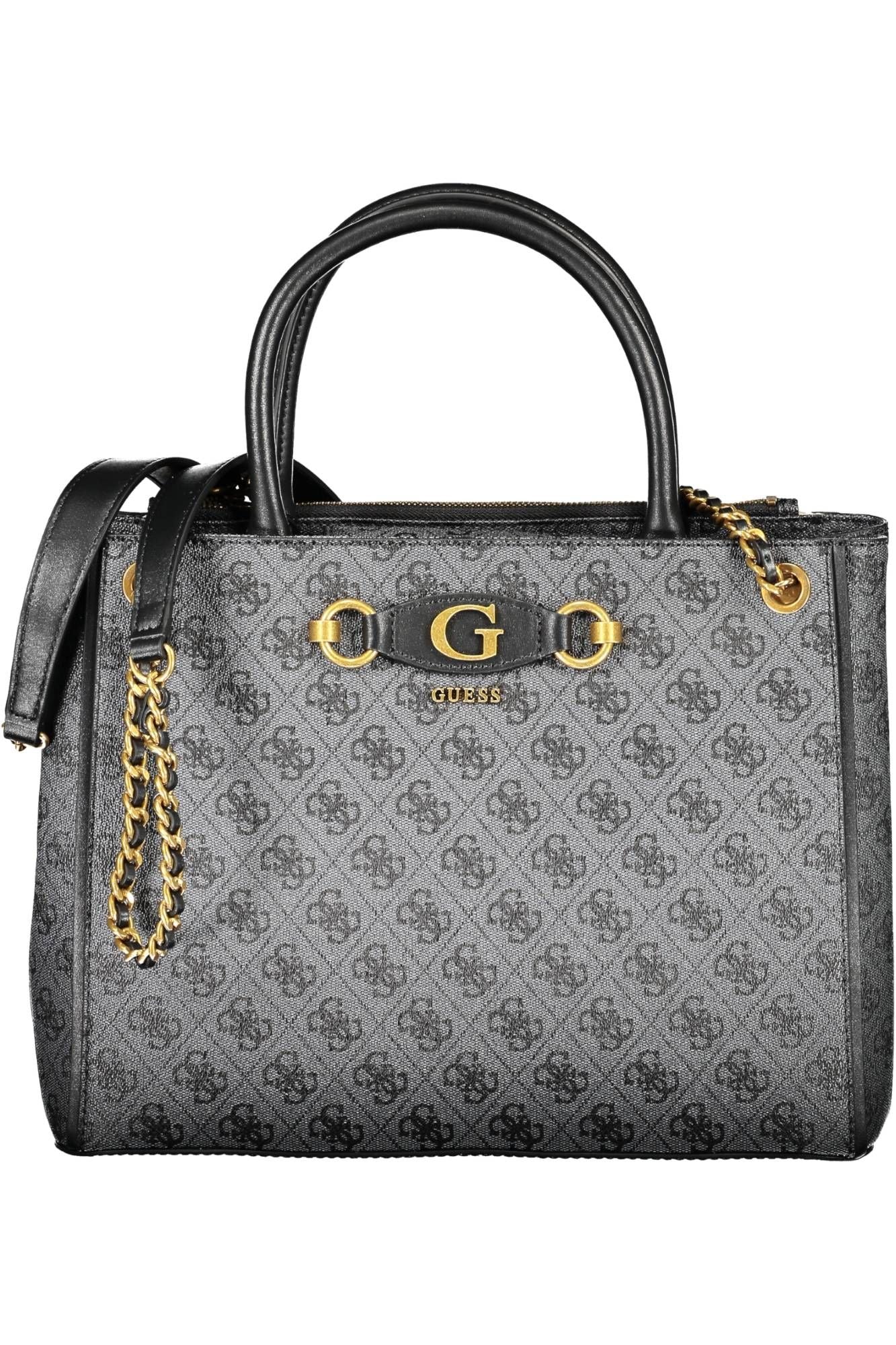 Black Polyurethane Women Handbag