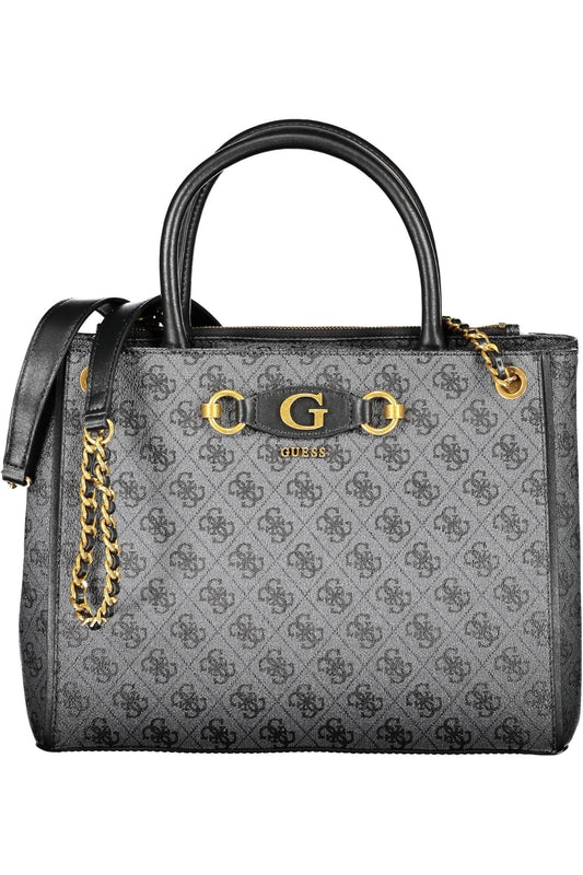 Black Polyurethane Women Handbag