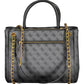 Black Polyurethane Women Handbag