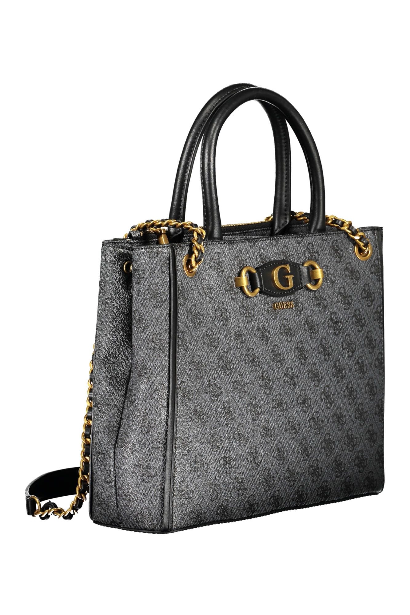 Black Polyurethane Women Handbag