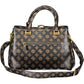 Brown Polyurethane Women Handbag